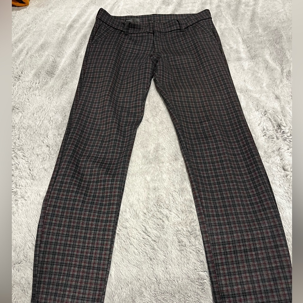 new plaid red, grey, and black pants
